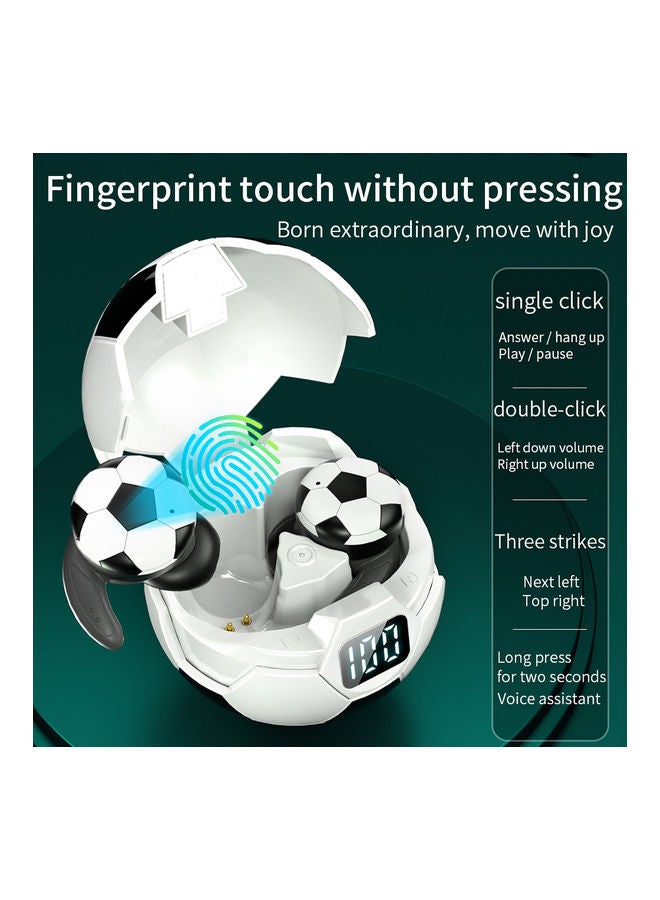 Football Theme 5.1 BT Wireless Earbuds White/Black  - Image 5
