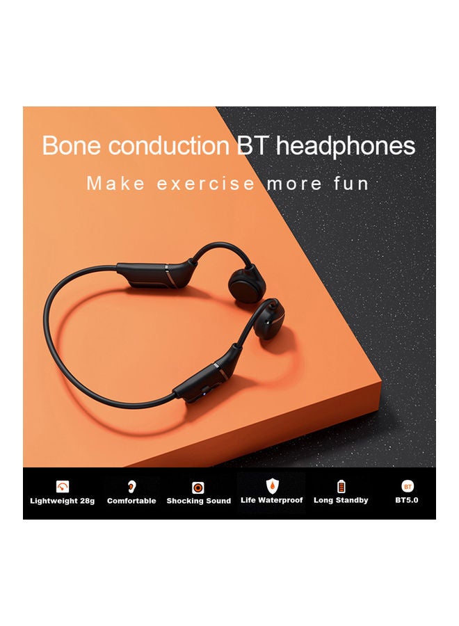 Bone Conduction Bluetooth Headset With Microphone Black - Image 3