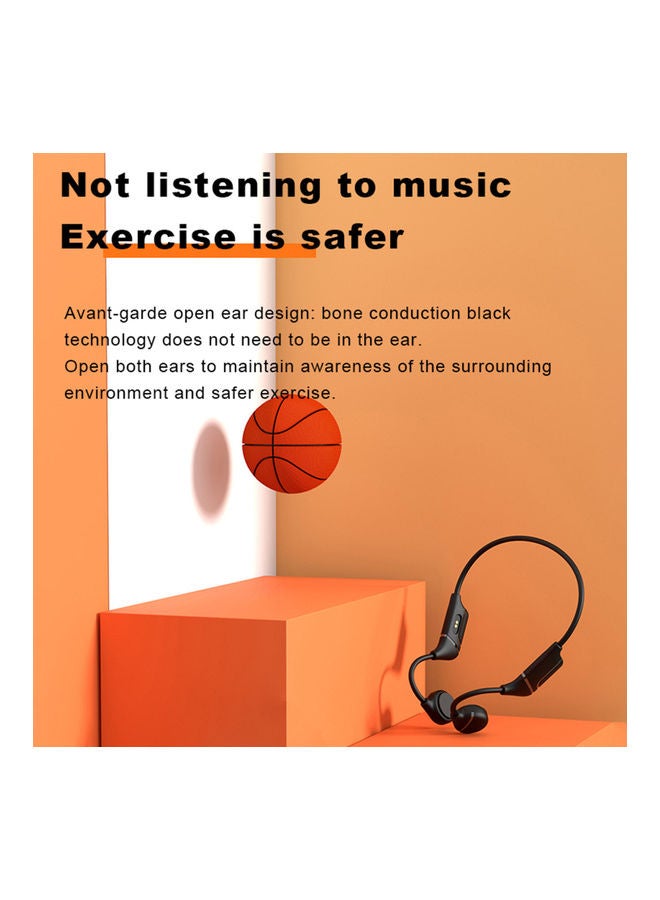 Bone Conduction Bluetooth Headset With Microphone Black - Image 5