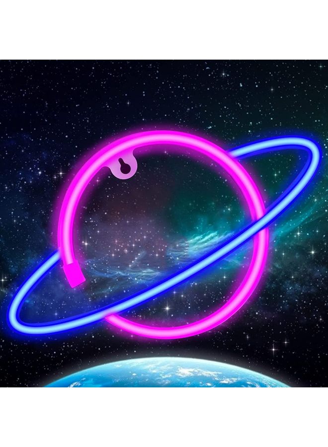 XiuWoo Planet Shaped Neon Light Pink/Blue - Image 1