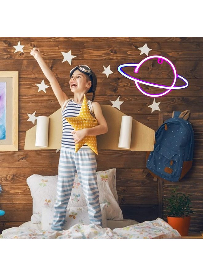 XiuWoo Planet Shaped Neon Light Pink/Blue - Image 2