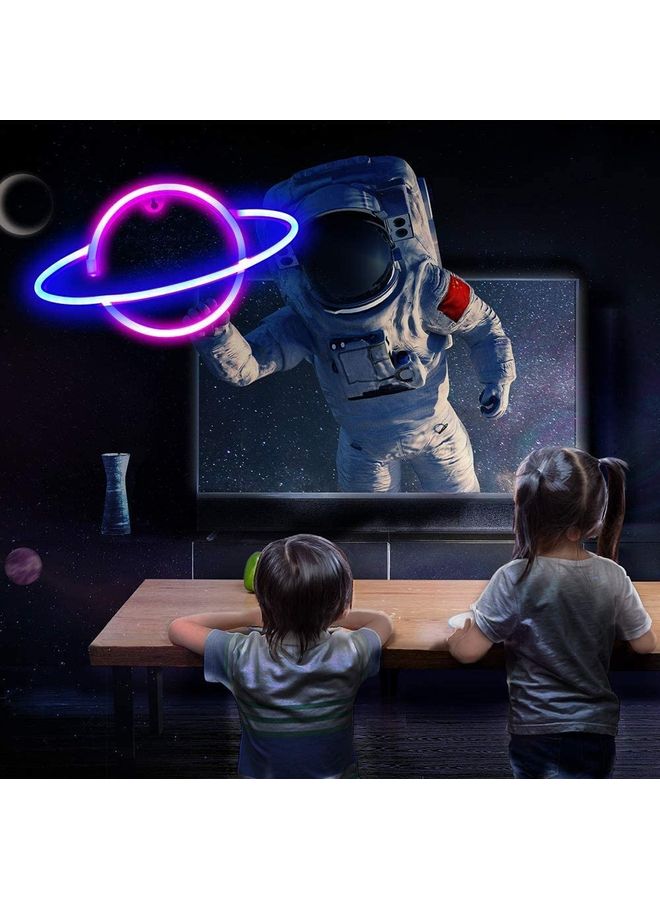 XiuWoo Planet Shaped Neon Light Pink/Blue - Image 3