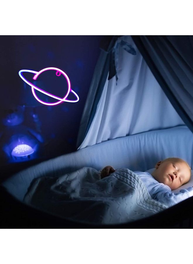 XiuWoo Planet Shaped Neon Light Pink/Blue - Image 4