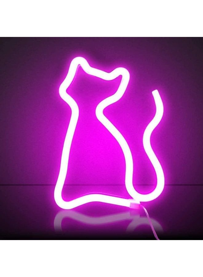 شو وو مصباح نيون بإضاءة LED بنمط قطة وردي  - Image 1
