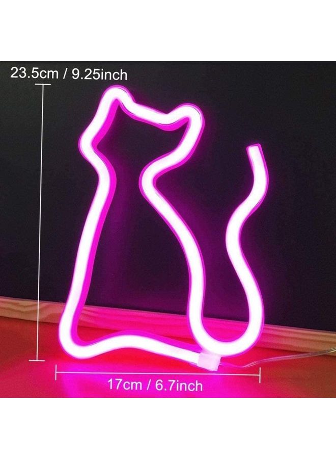 شو وو مصباح نيون بإضاءة LED بنمط قطة وردي  - Image 2