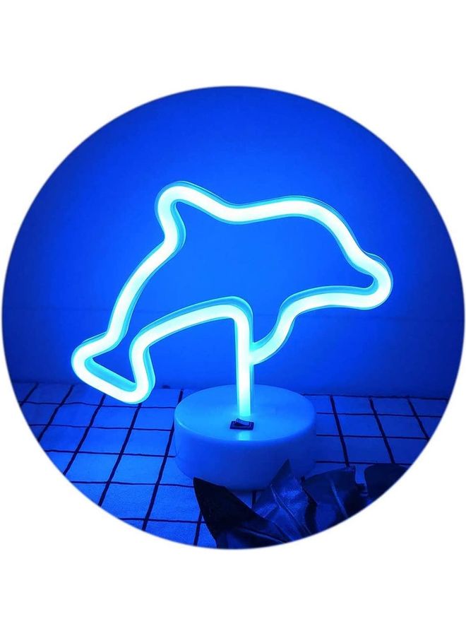 XiuWoo Dolphin Shaped LED Neon Night Light Blue - Image 3