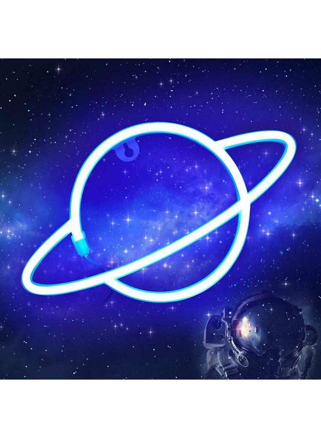XiuWoo Planet Shaped Neon Light Blue - Image 1
