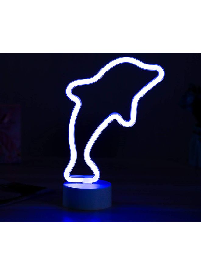 XiuWoo Dolphin Shaped  LED Neon Light Blue - Image 1