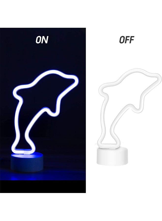 XiuWoo Dolphin Shaped  LED Neon Light Blue - Image 2