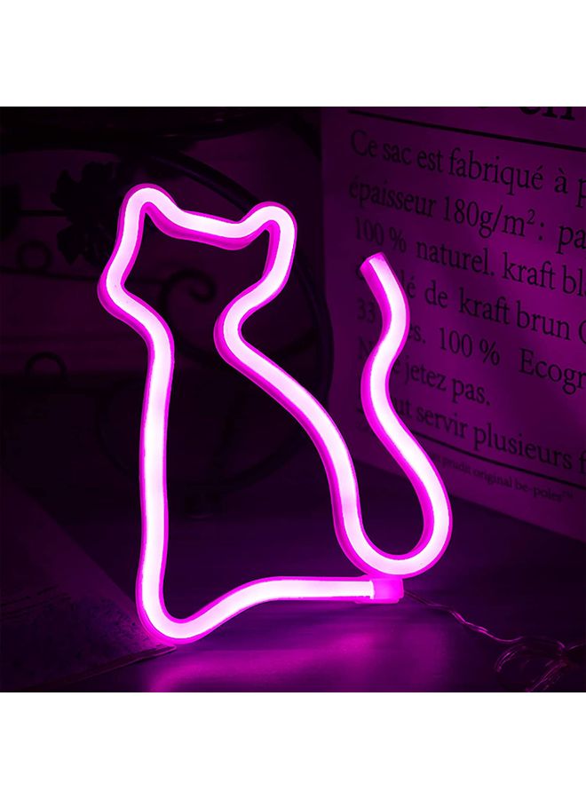 XiuWoo Cat Shaped  LED Neon Light Pink - Image 1