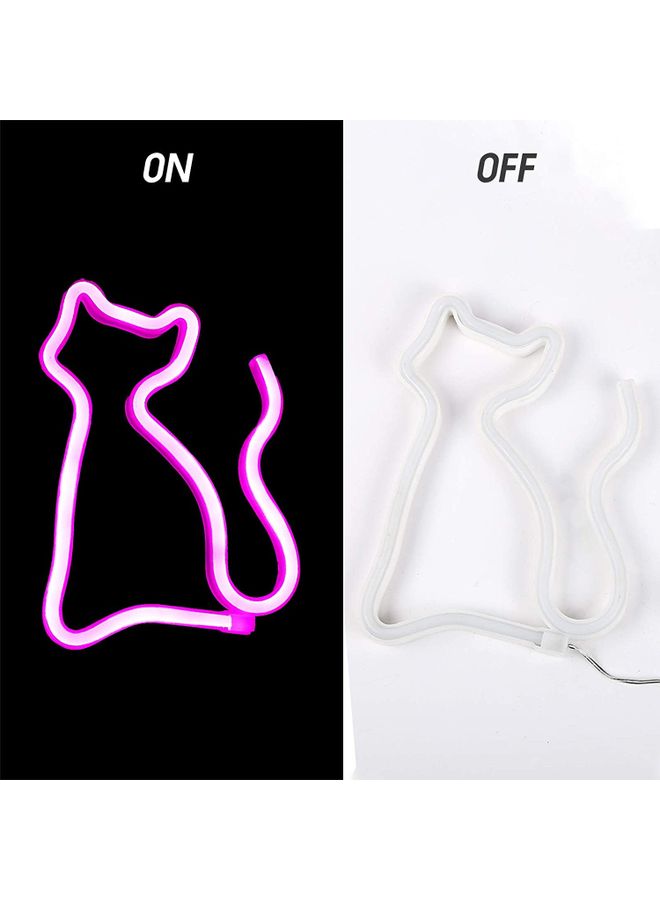 XiuWoo Cat Shaped  LED Neon Light Pink - Image 2