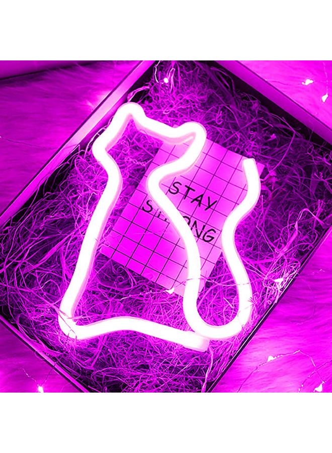 Cat Shaped  LED Neon Light Pink