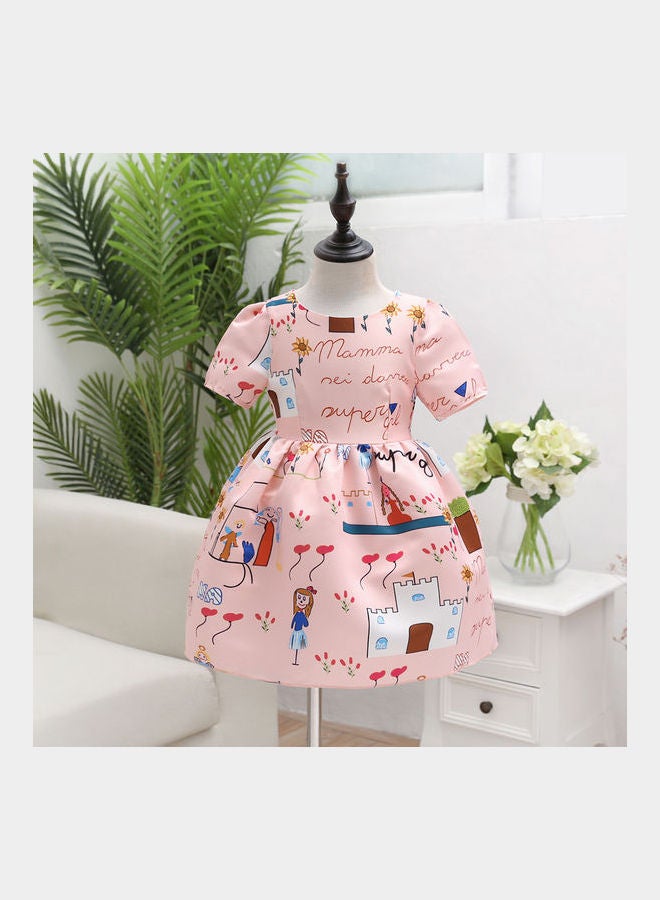 Cartoon Print Mini Dress Multicolour - Image 5