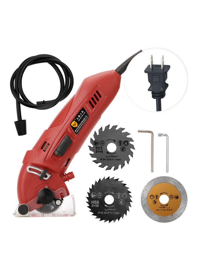 Multi-Functional Mini Circular Saw With Accessories Red/Silver/Black  - Image 1