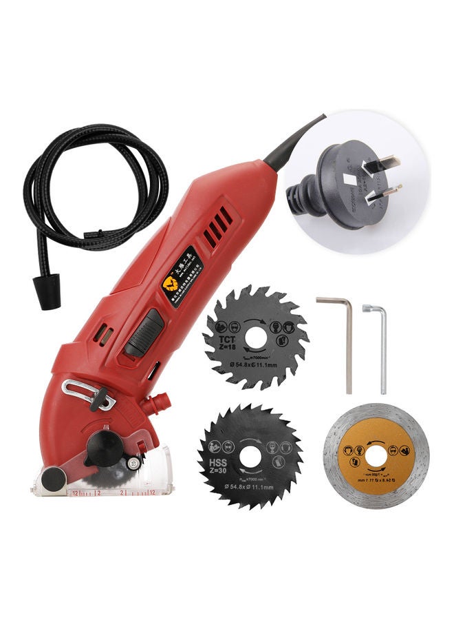 Multi-Functional Mini Circular Saw With Accessories Red/Silver/Black  - Image 1