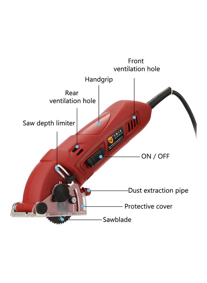 Multi-Functional Mini Circular Saw With Accessories Red/Silver/Black  - Image 4