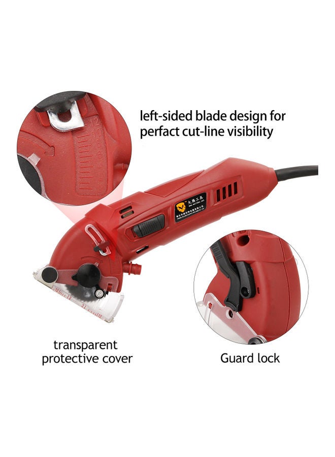 Multi-Functional Mini Circular Saw With Accessories Red/Silver/Black  - Image 5