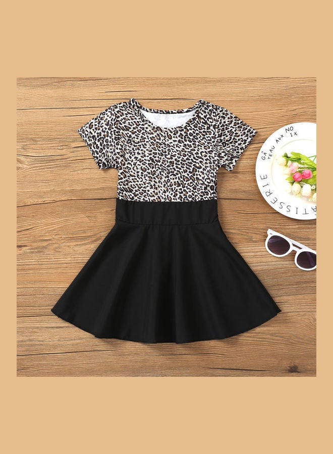 Leopard Print Pleated Dress Multicolour - Image 4