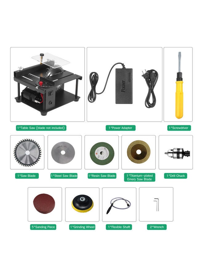 Multi-Functional Table Electric Saw With Accessories Black  - Image 3