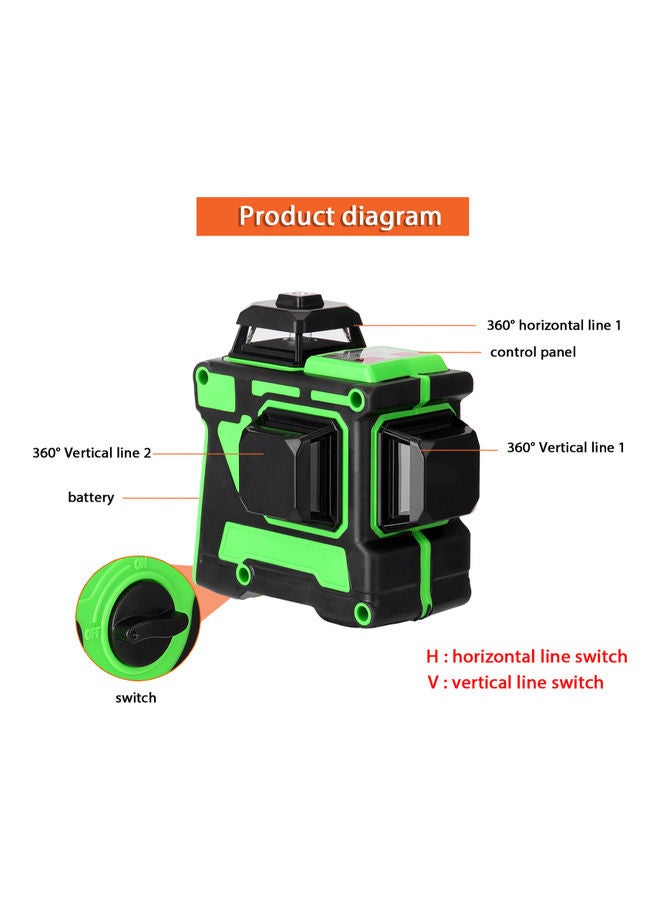 KKmoon 4-Piece 3-Line Multifunctional Level Machine Set Black/Green/Silver  - Image 4