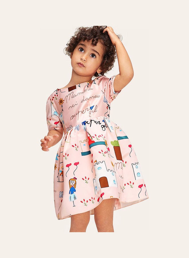 Cartoon Print Mini Dress Multicolour - Image 1