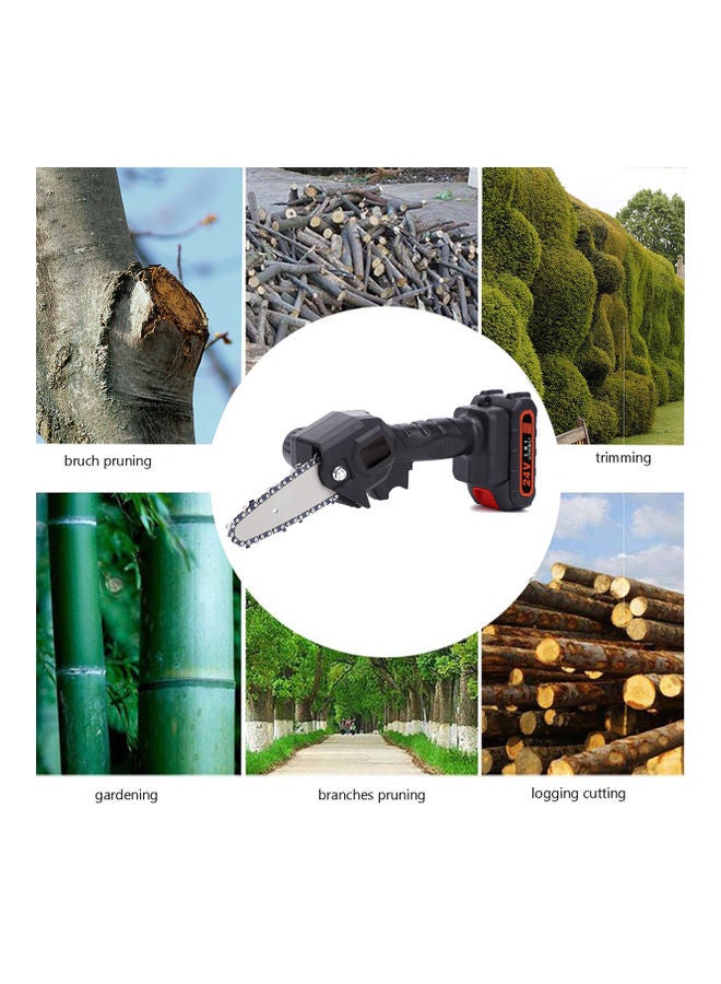 6-Piece Electric Chain Saw Set Black/Silver/Red - Image 2