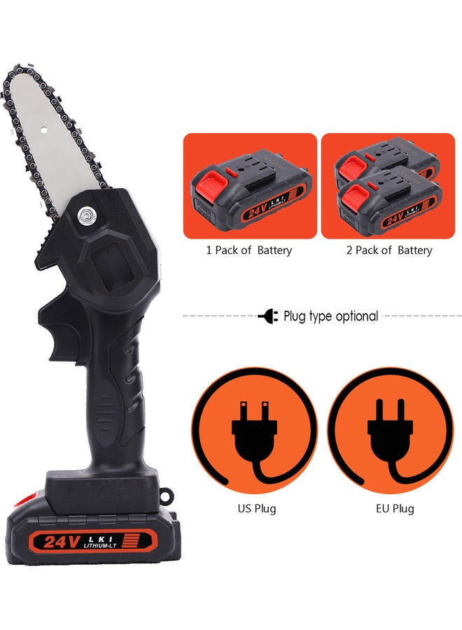 6-Piece Electric Chain Saw Set Black/Silver/Red - Image 3