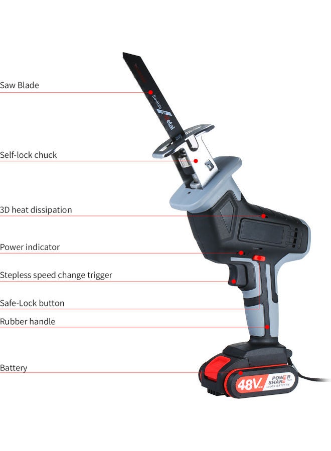 Electric Reciprocating Saw With Accessories Multicolour - Image 5