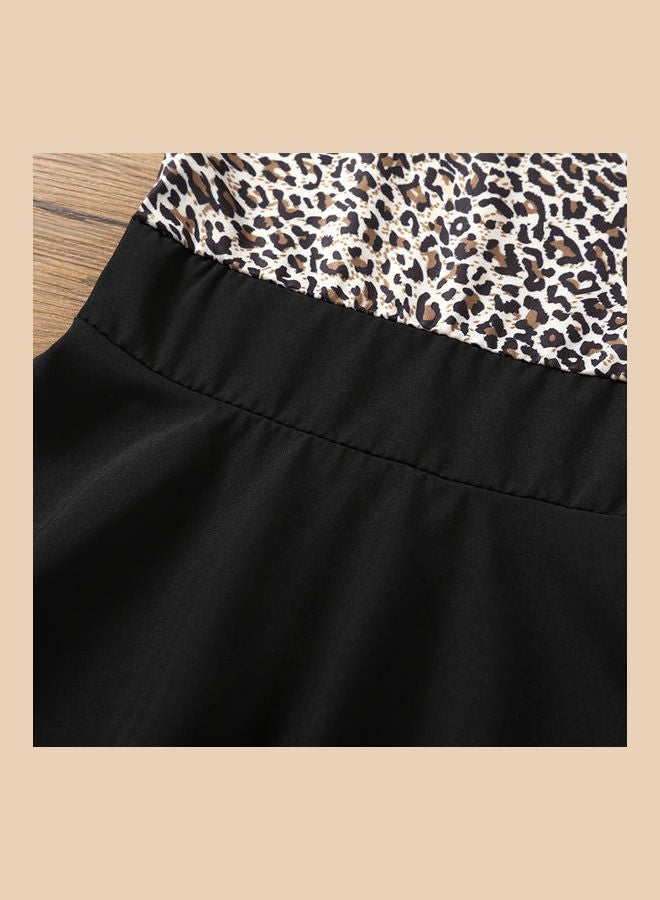 Leopard Print Pleated Dress Multicolour - Image 4