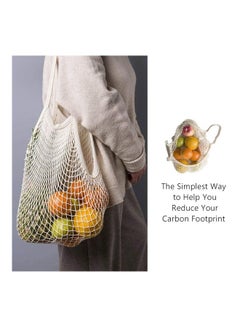 Generic Cotton Mesh Tote Bags White 14x1.50x13cm  - Image 4