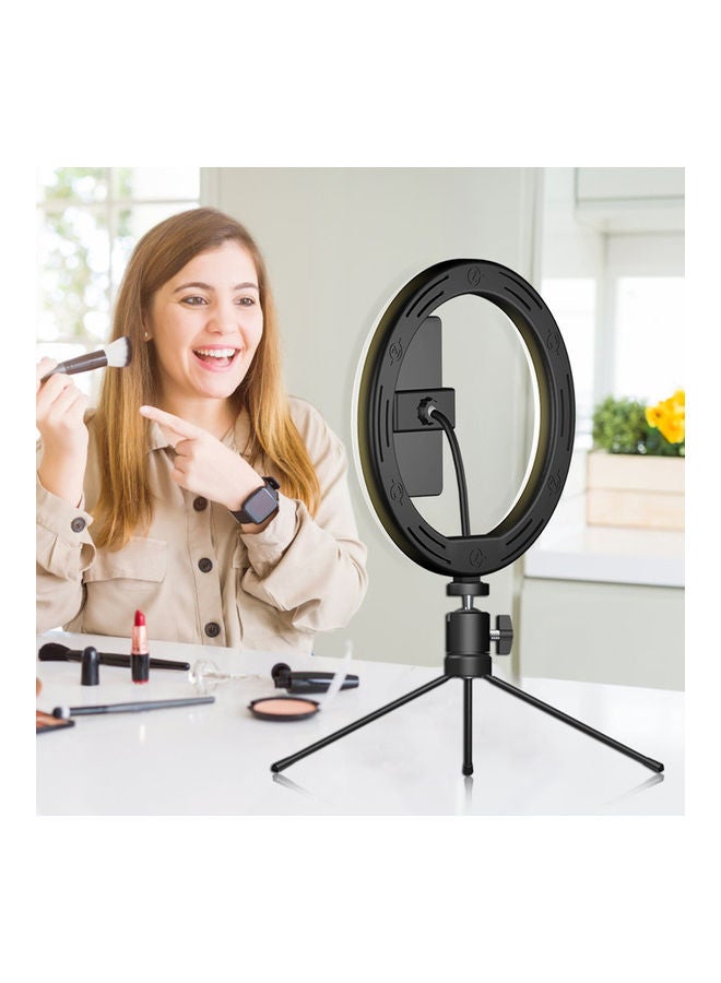 3-Modes LED Ring Light With Mini Tripod And Remote White/Warm White/Blue - Image 4
