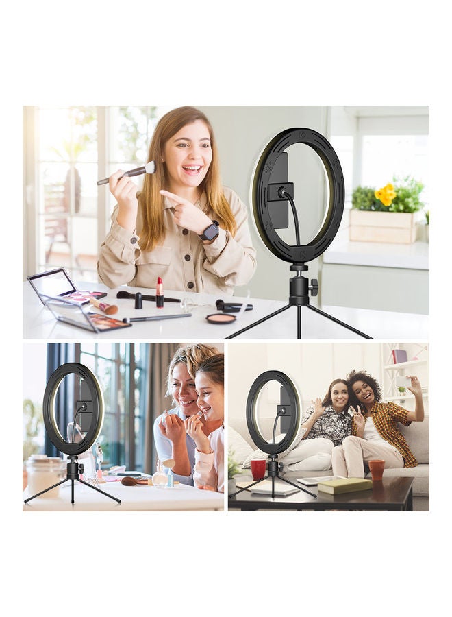 3-Modes LED Ring Light With Mini Tripod And Remote White/Warm White/Blue - Image 5