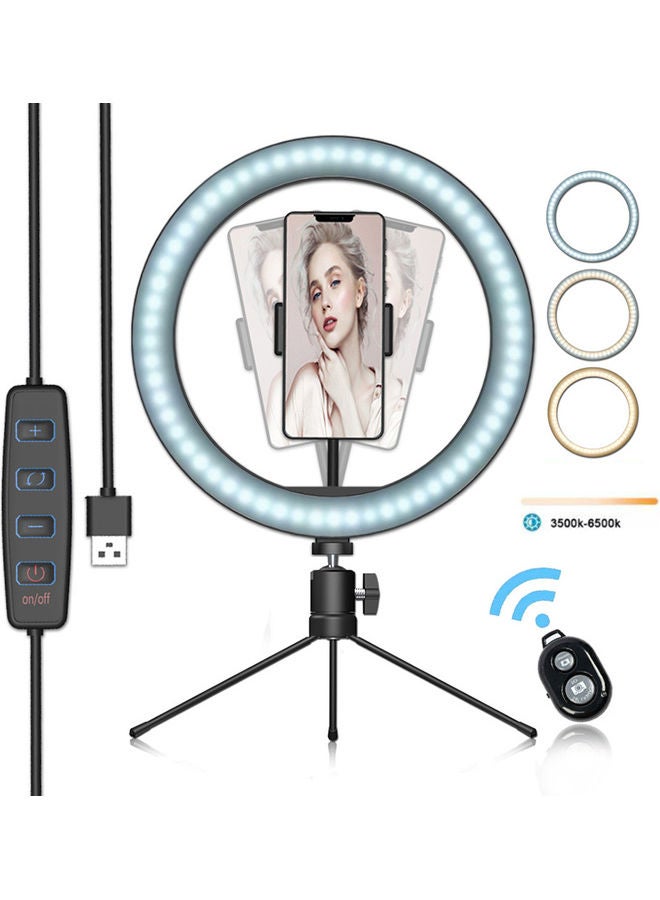 ماركة غير محددة 3-Modes LED Ring Light With Mini Tripod And Remote White/Warm White/Blue  - Image 1