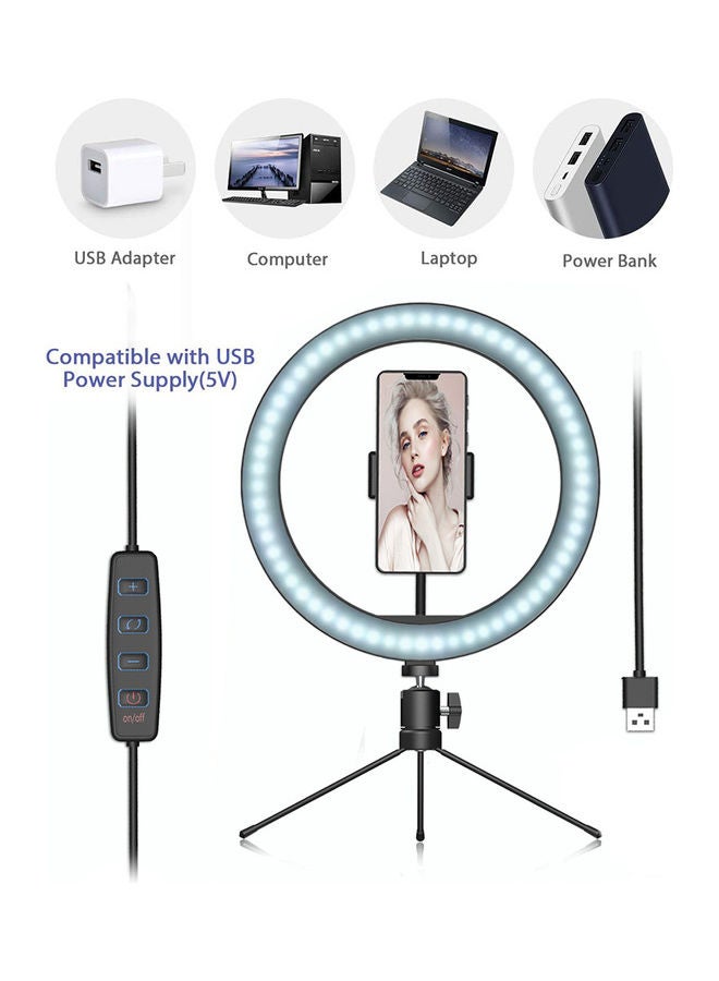 ماركة غير محددة 3-Modes LED Ring Light With Mini Tripod And Remote White/Warm White/Blue  - Image 5