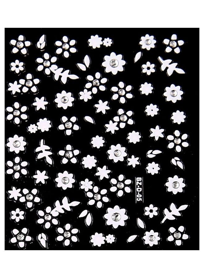 30-Sheet 3D Nail Sticker Black/White - Image 2