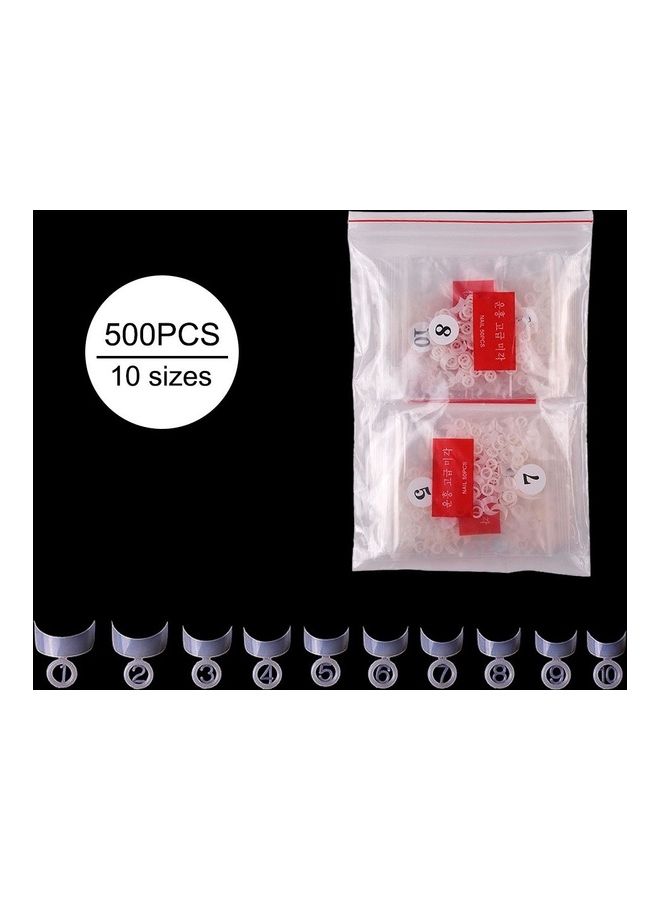 Generic 500-Piece Short False Nail Tip Clear  - Image 1