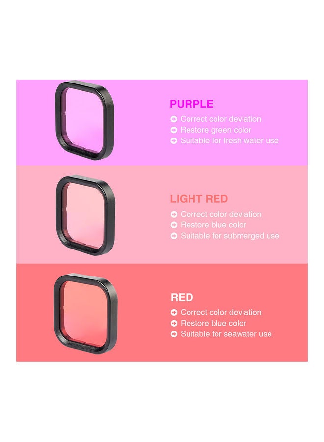 3-Piece Underwater Filter Lenses Kit Multicolour  - Image 5