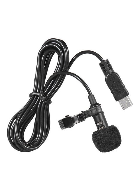 Professional Mini USB Omni Directional Stereo Microphone With Collar Clip For Gopro Hero EP2399 Black