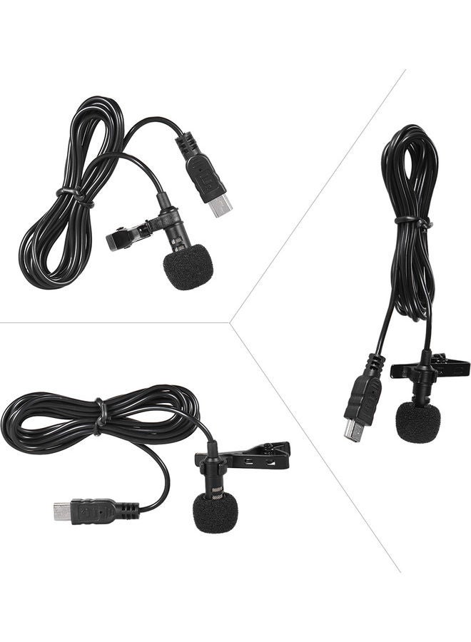 Generic - Professional Mini USB Omni Directional Stereo Microphone With Collar Clip For Gopro Hero EP2399 Black - Image 1