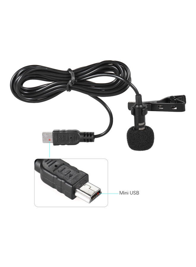 Generic - Professional Mini USB Omni Directional Stereo Microphone With Collar Clip For Gopro Hero EP2399 Black - Image 1