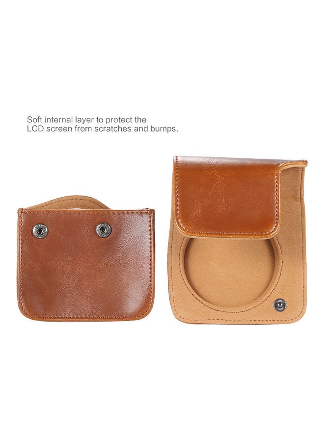 Leather Case Bag With Shoulder Strap Brown  - Image 3
