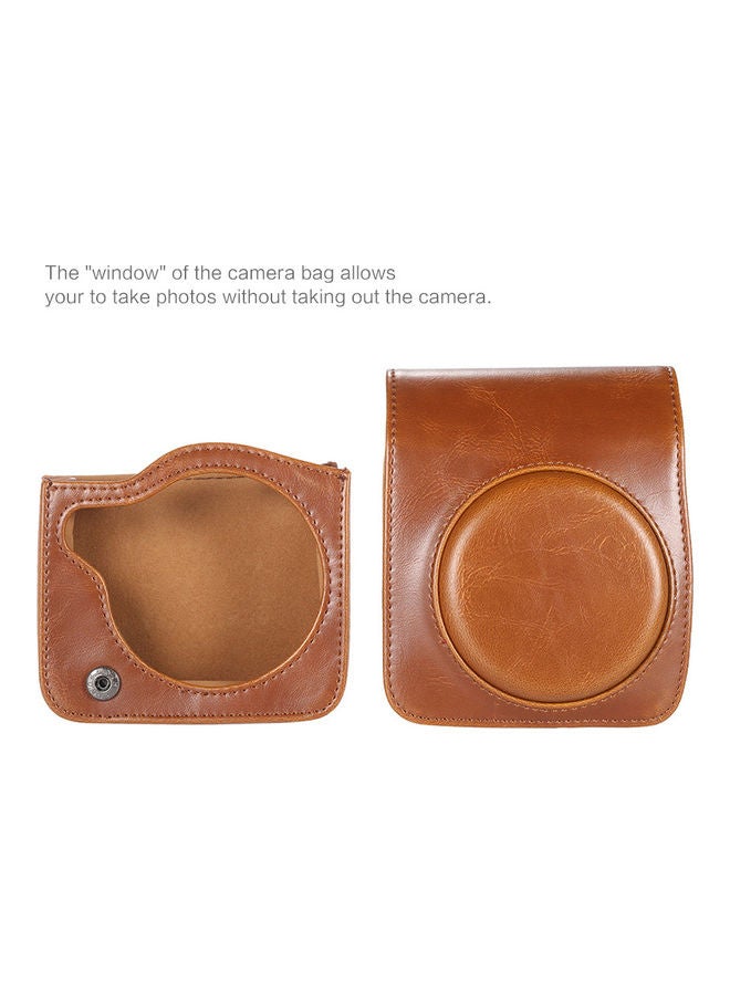 Leather Case Bag With Shoulder Strap Brown  - Image 4