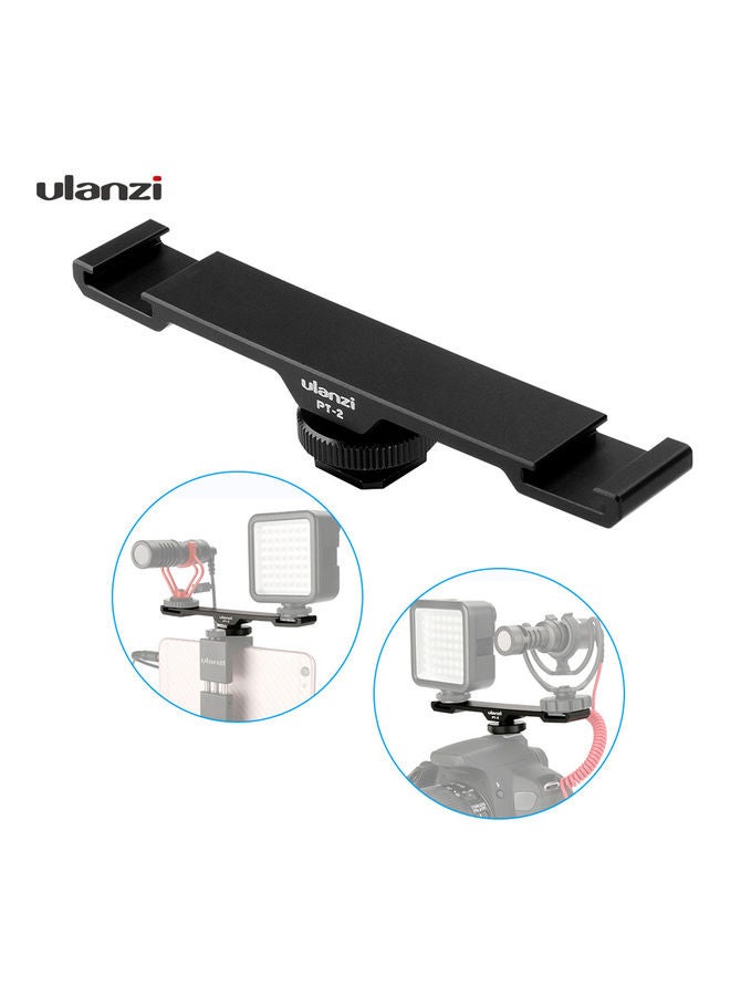 Ulanzi Double Hot Shoe Mount Extension Bar For DSLR Black  - Image 1