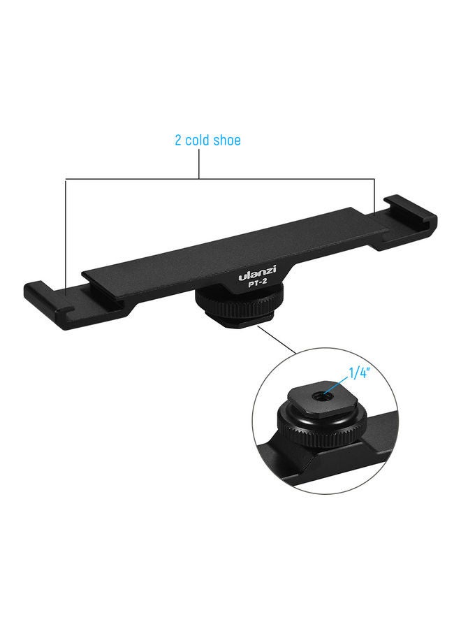 Ulanzi Double Hot Shoe Mount Extension Bar For DSLR Black  - Image 4