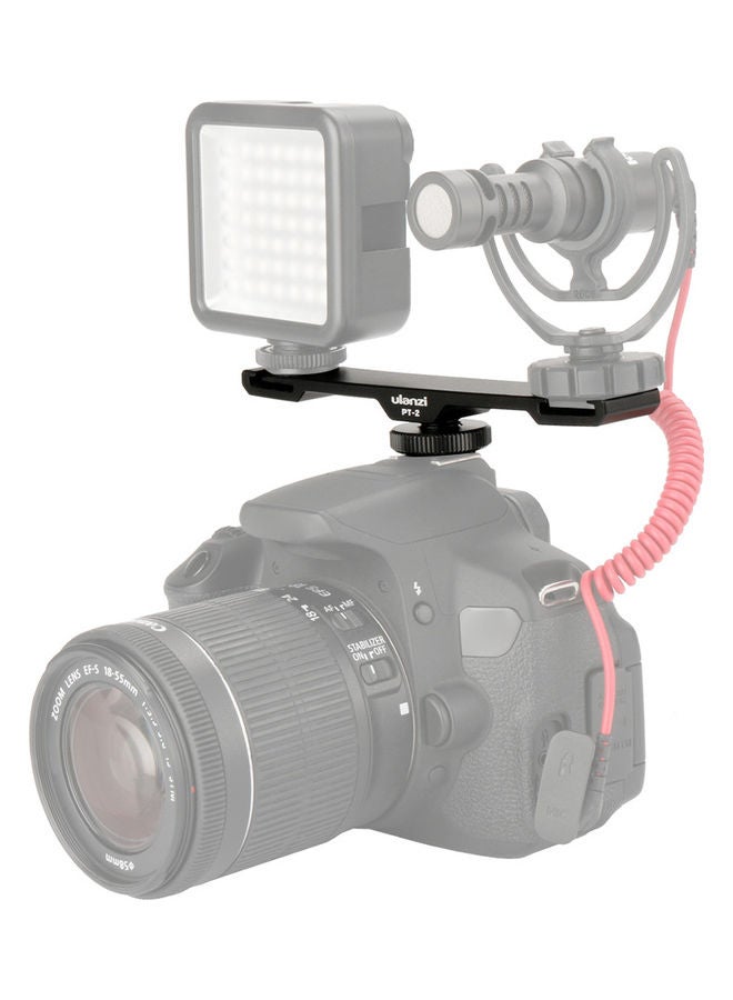 Ulanzi Double Hot Shoe Mount Extension Bar For DSLR Black  - Image 5