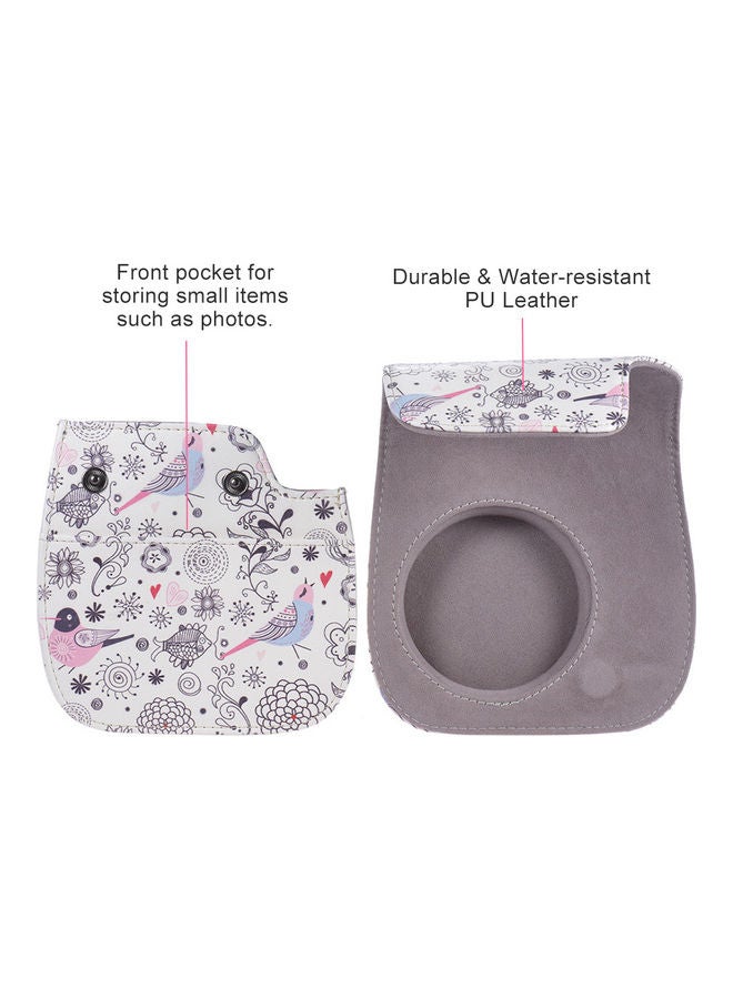 ANDOER Bird Pattern Lovely PU Leather Protective Camera Bag With Shoulder strap Multicolour  - Image 5