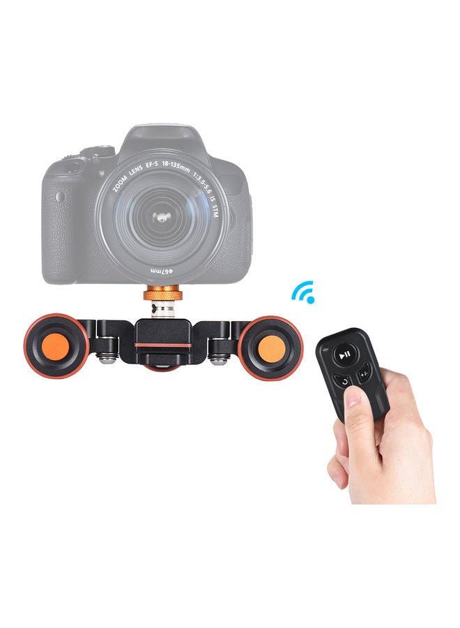 YELANGU - Motorized Camera Video Dolly With Scale Indication Electric Track Slider Black/Orange - Image 1