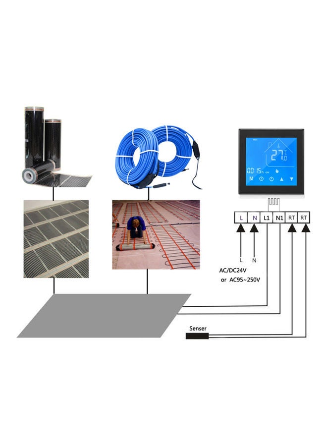 WiFi Smart Thermostat Black/Blue - Image 3