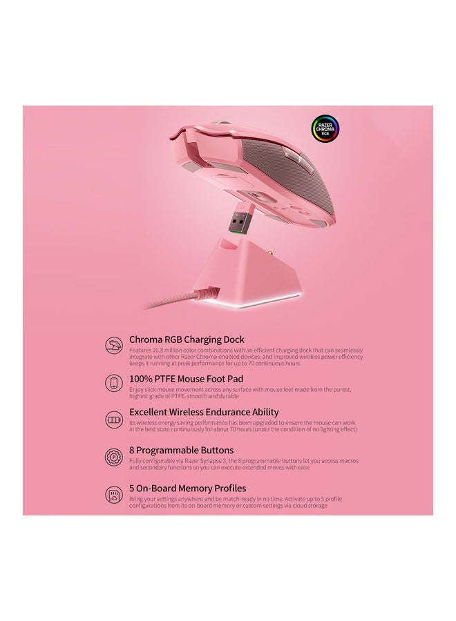 RAZER Viper Ultimate Wireless Mouse With Charging Base Pink/Grey - Image 2