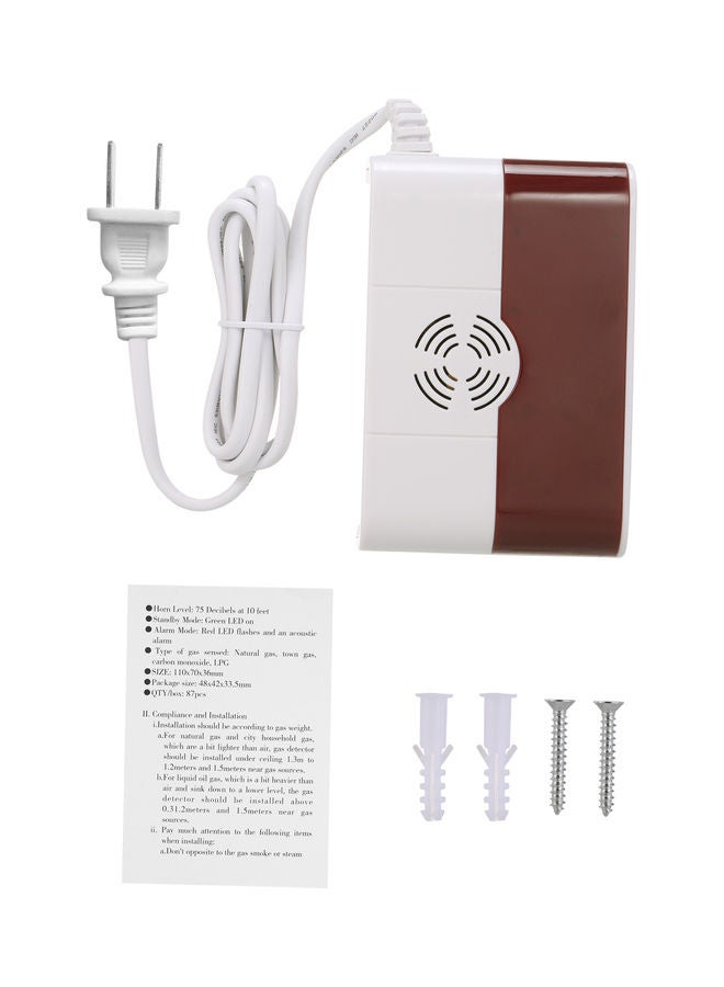 Wireless Gas Sensor And Alarm System White/Brown  - Image 3